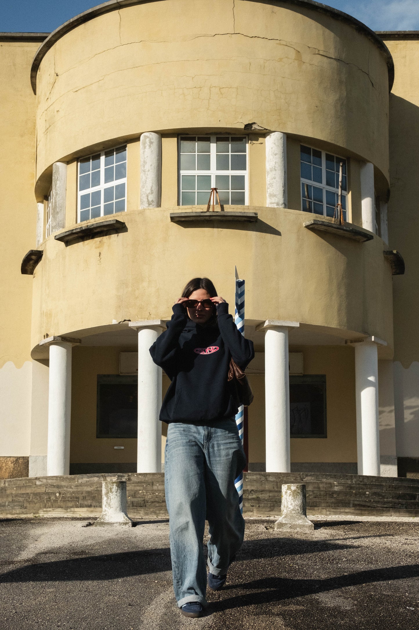 OVERSIZE HOODIE NO VACATIONS BLUE