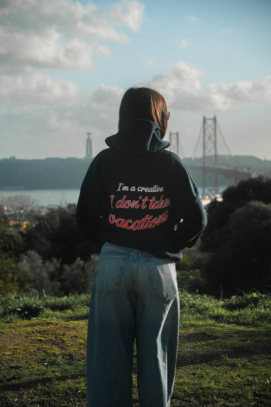 OVERSIZE HOODIE NO VACATIONS BLUE