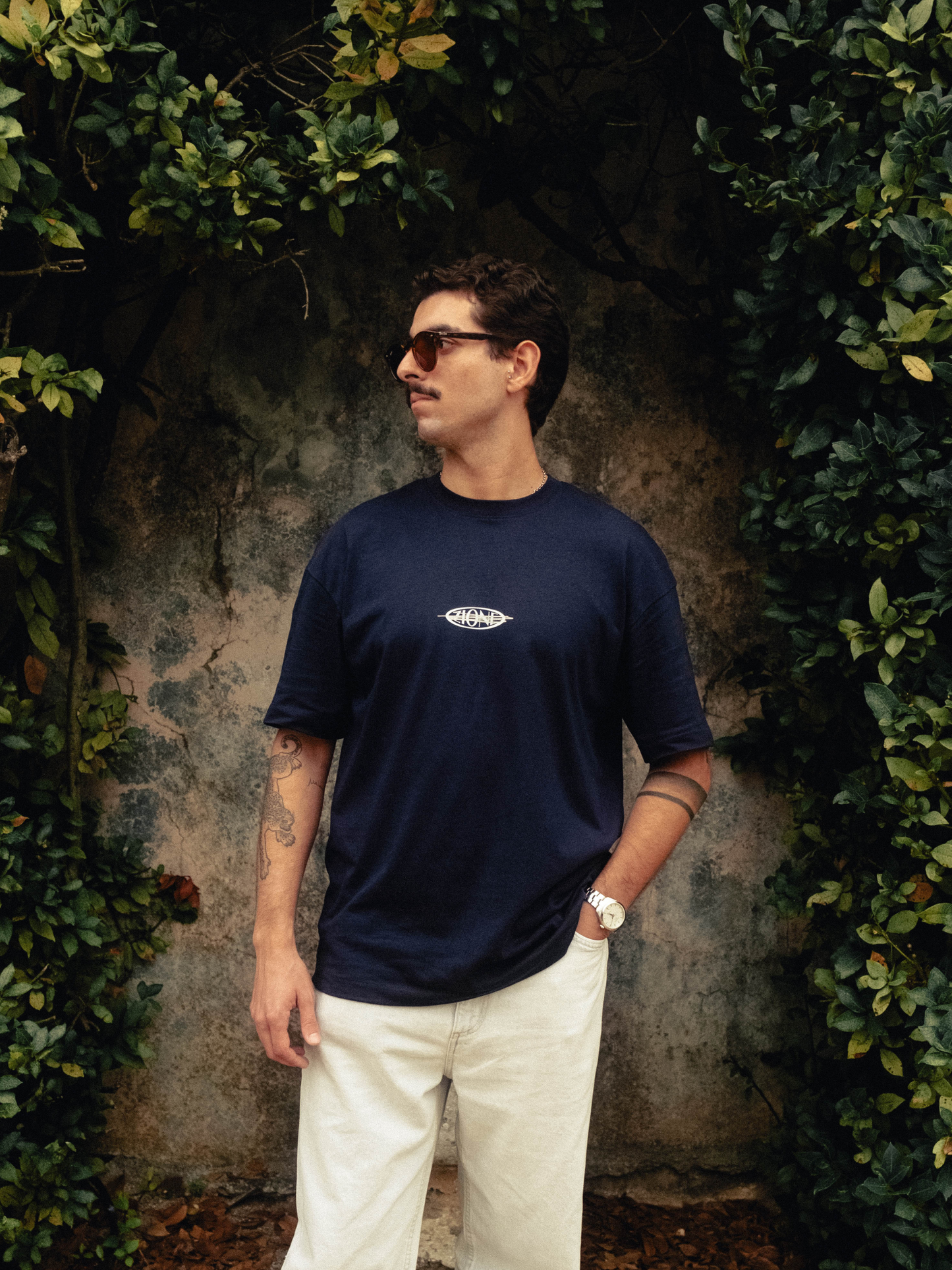OVERSIZE SPLASH TEE NAVY BLUE