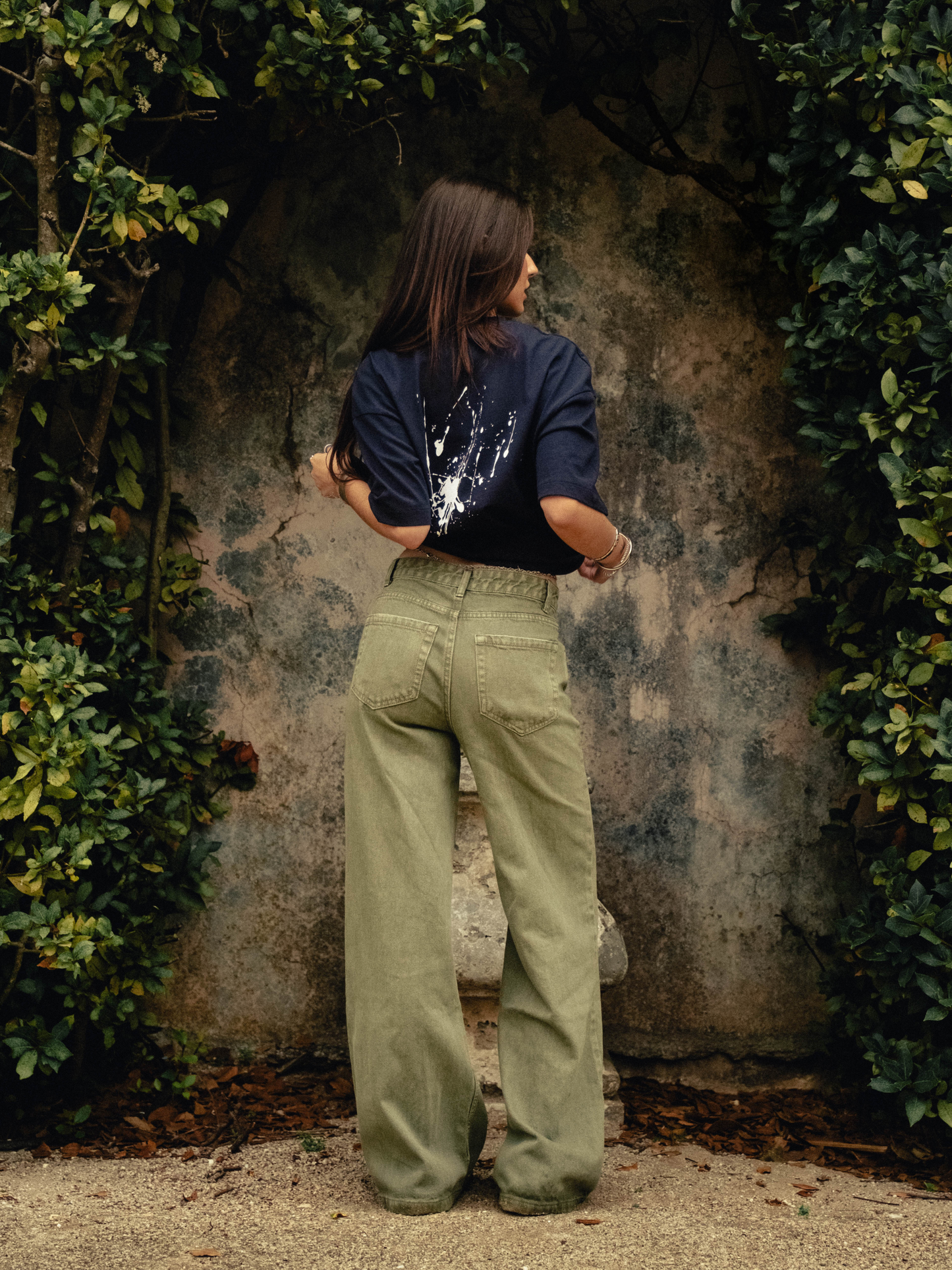 OVERSIZE SPLASH TEE NAVY BLUE